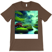 Digital Painting Scene Of A Realistic Jungle And L T-shirt | Artistshot