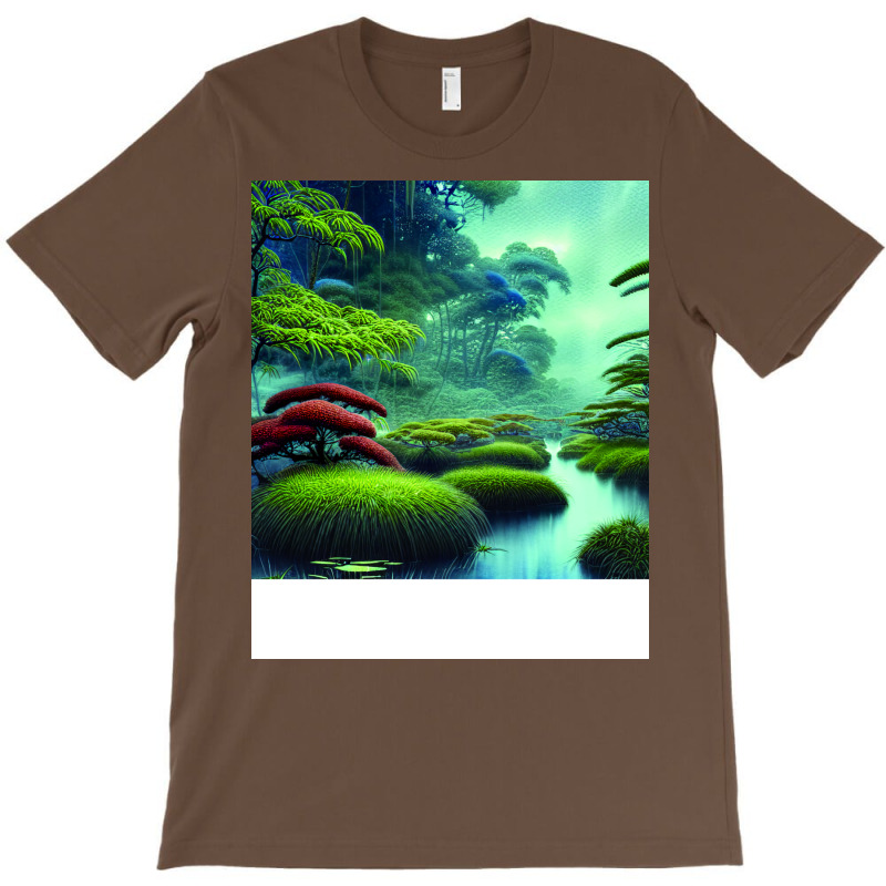 Digital Painting Scene Of A Realistic Jungle And L T-shirt | Artistshot