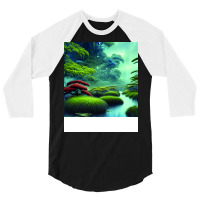 Digital Painting Scene Of A Realistic Jungle And L 3/4 Sleeve Shirt | Artistshot