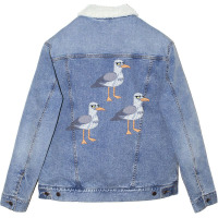 Angry Seagull Bird Bored Birds Funny Quote Unisex Sherpa-lined Denim Jacket | Artistshot