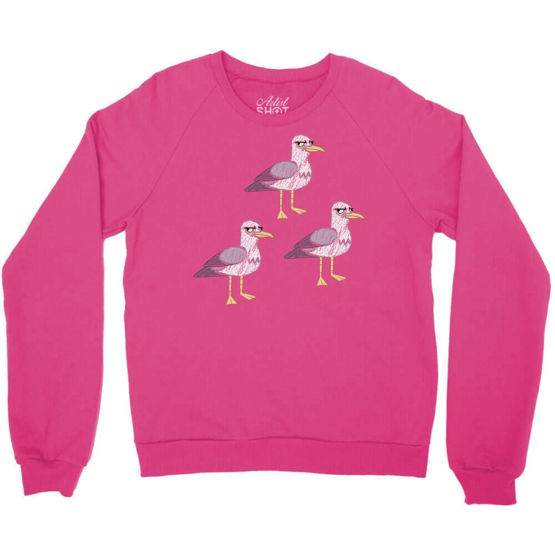 Angry Seagull Bird Bored Birds Funny Quote Crewneck Sweatshirt by houkealgdals | Artistshot