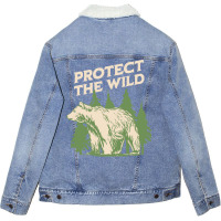 Protect The Wild Red Unisex Sherpa-lined Denim Jacket | Artistshot