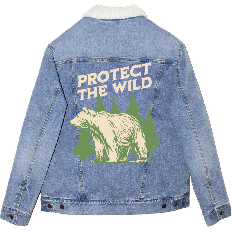 Protect The Wild Red Unisex Sherpa-Lined Denim Jacket by slibobatrouzn | Artistshot