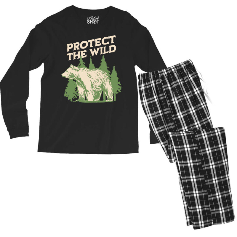 Protect The Wild Red Men's Long Sleeve Pajama Set by slibobatrouzn | Artistshot