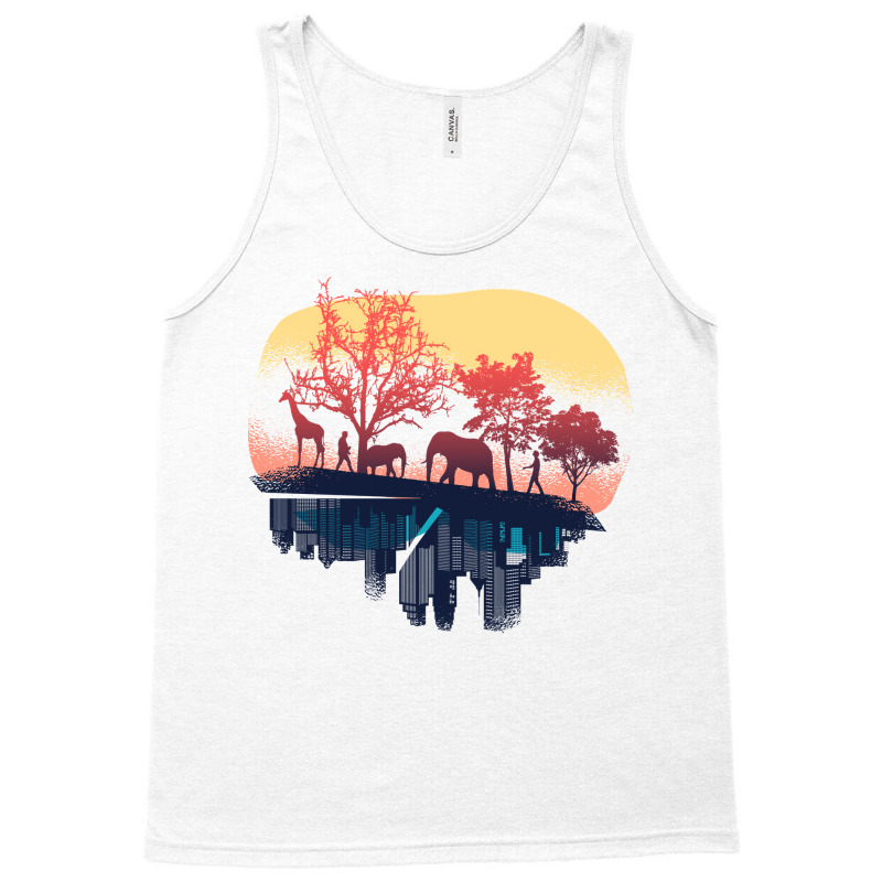 Nature And City Reflection Humor Tank Top | Artistshot