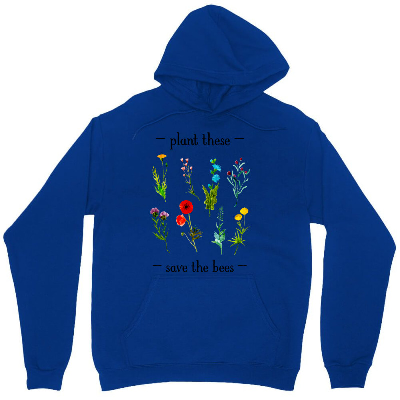 Plant These Save The Bees Watercolor Wildflowers 7 Unisex Hoodie | Artistshot