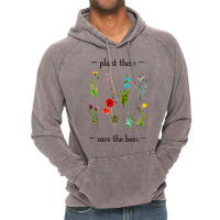 Plant These Save The Bees Watercolor Wildflowers 7 Vintage Hoodie | Artistshot