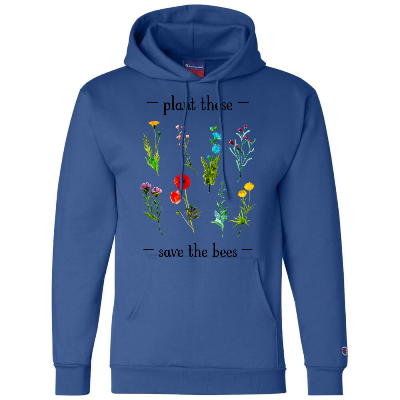 Plant These Save The Bees Watercolor Wildflowers 7 Champion Hoodie | Artistshot