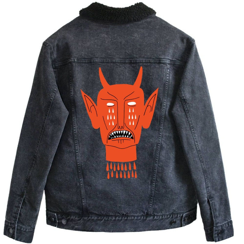 Devil's Head Unisex Sherpa-Lined Denim Jacket by ajidkannurp | Artistshot