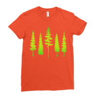 Beautiful Vibrant Conifer Trees Girl Ladies Fitted T-shirt | Artistshot