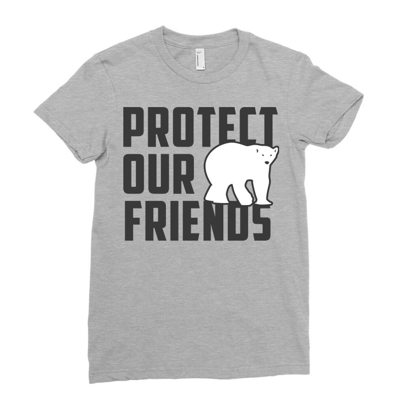 Protect Our Friends Polar Bear Cool Ladies Fitted T-Shirt by mantzaridayu | Artistshot