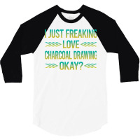 Freaking Love Charcoal Drawing Tumblr 3/4 Sleeve Shirt | Artistshot