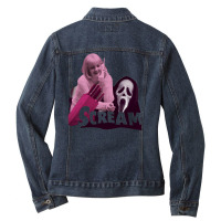 Scream With Girl Ladies Denim Jacket | Artistshot