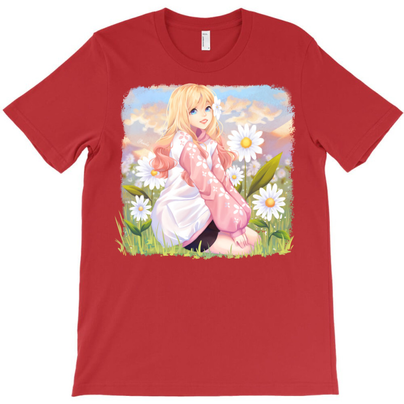 Flower Field Xi Yui Red T-Shirt by abataymunaevj | Artistshot