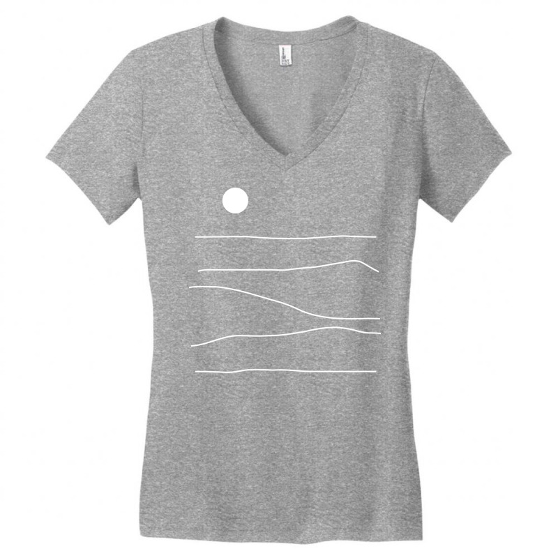 Moon And Ocean Waves Girl Women's V-Neck T-Shirt by ynotkakoriv | Artistshot