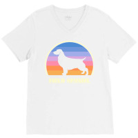 Field Spaniel Vintage Sunset Dog Cute V-neck Tee | Artistshot