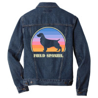 Field Spaniel Vintage Sunset Dog Cute Men Denim Jacket | Artistshot