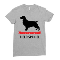 I Love My Field Spaniel Green Ladies Fitted T-shirt | Artistshot