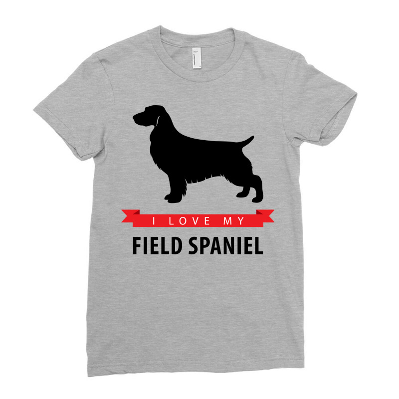 I Love My Field Spaniel Green Ladies Fitted T-Shirt by fadeafqank | Artistshot