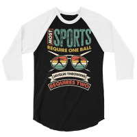 Track And Field Javelin Throwing Thrower Retro 3/4 Sleeve Shirt | Artistshot