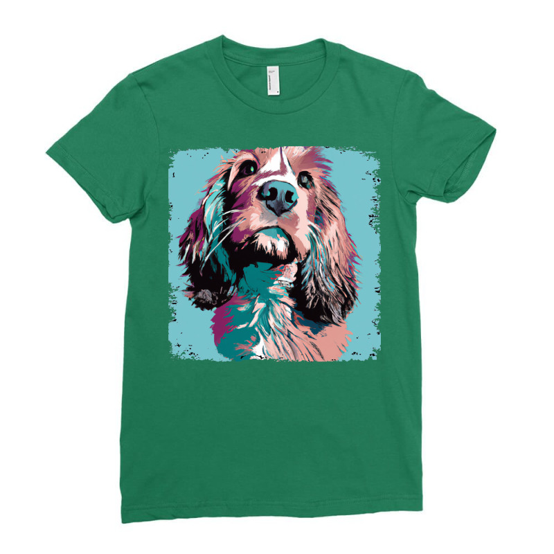 Field Spaniel Pop Art Dog Lover Gifts Ladies Fitted T-Shirt by aizademyriahs | Artistshot