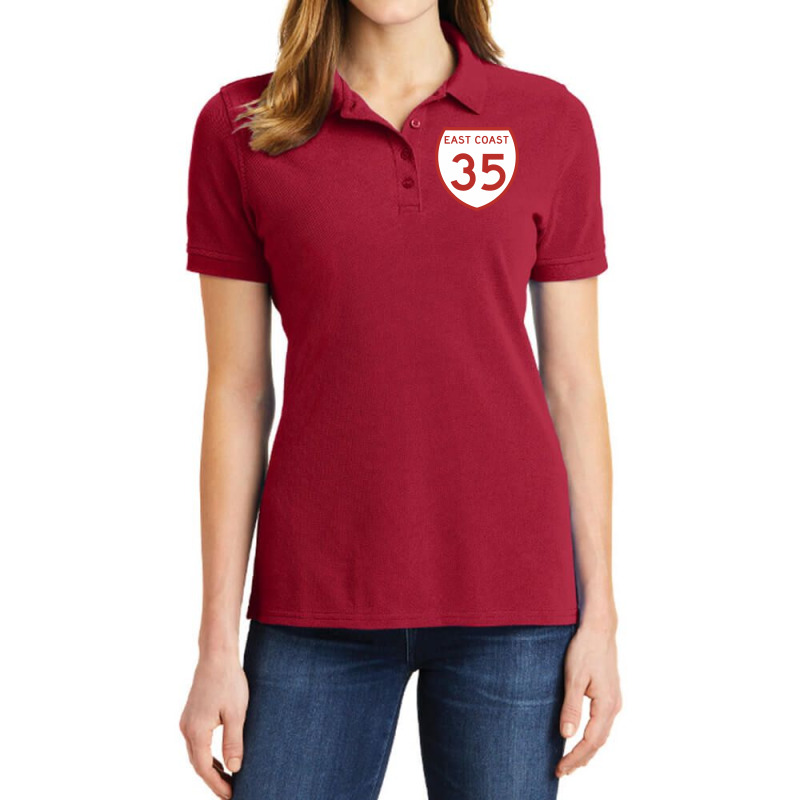 Highway 35 East Coast Ladies Polo Shirt by suiittukijo | Artistshot