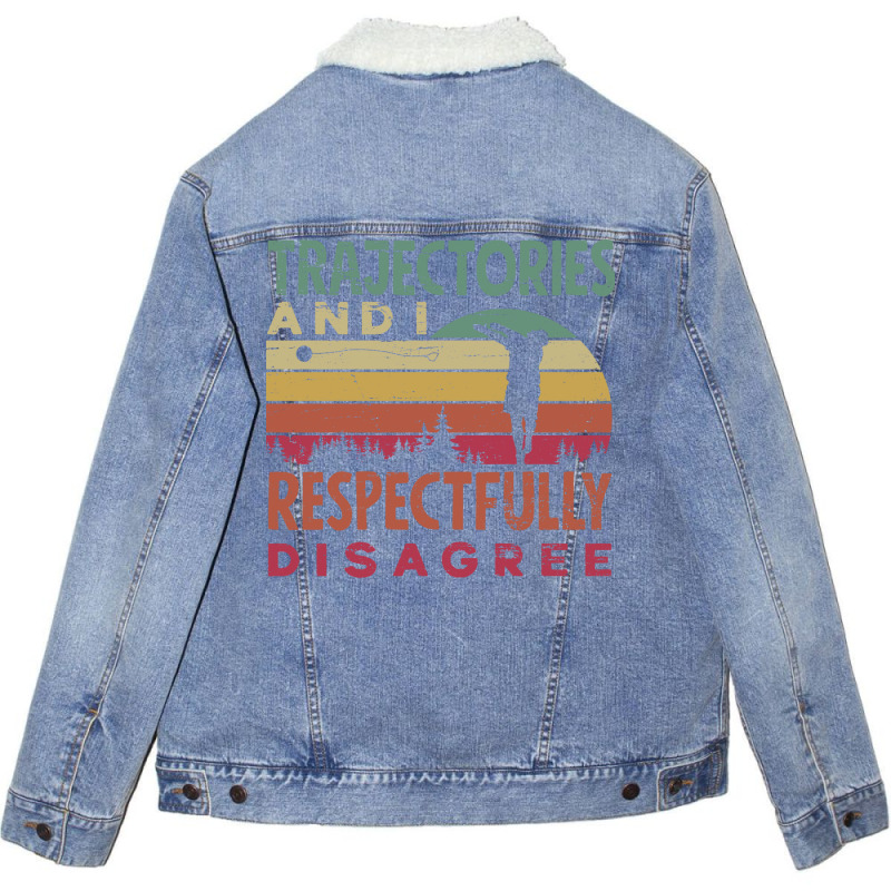 Track And Field Hammer Throwing Trajectories And I Unisex Sherpa-lined Denim Jacket | Artistshot