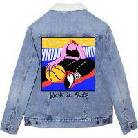 Work It Out Retro Unisex Sherpa-lined Denim Jacket | Artistshot