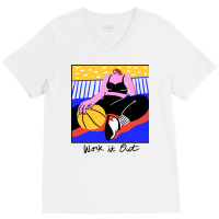 Work It Out Retro V-neck Tee | Artistshot