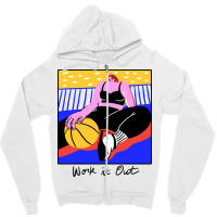 Work It Out Retro Zipper Hoodie | Artistshot