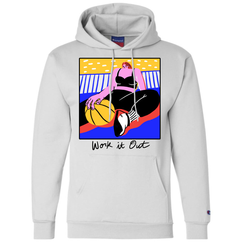 Work It Out Retro Champion Hoodie by eialmanuter | Artistshot