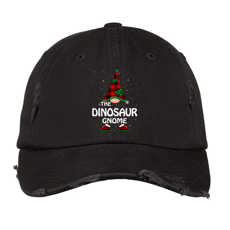 Dinosaur Gnome Buffalo Plaid Matching Family Chris Vintage Cap | Artistshot