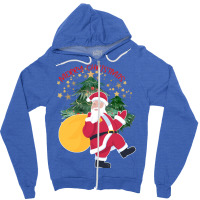 Merry Christmas Santa Clause Decorated Tree T Shir Zipper Hoodie | Artistshot