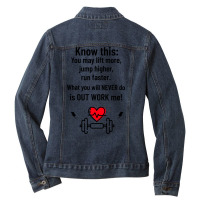 Know This Never Out Work Tumblr Ladies Denim Jacket | Artistshot