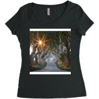 The Dark Hedges  County Antrim  Northern Ireland Women's Triblend Scoop T-shirt | Artistshot