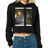 The Dark Hedges  County Antrim  Northern Ireland Cropped Hoodie | Artistshot