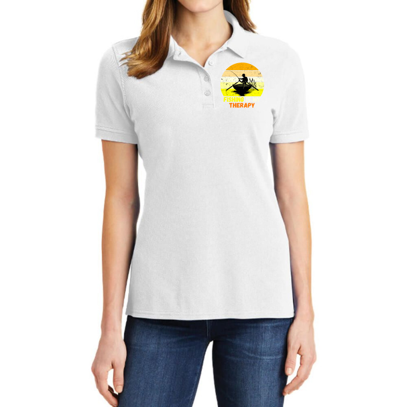 Fishing Is My Therapy Girl Ladies Polo Shirt by dafffsa6 | Artistshot