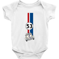 Herbie Vintage Look 53 Car Race Number Graphic Cla Baby Bodysuit | Artistshot