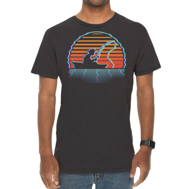 Fishing Vaporwave Fisherman Retro Synthwave Boy Vintage T-shirt | Artistshot