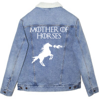 Mother Of Horses (white) Unisex Sherpa-lined Denim Jacket | Artistshot