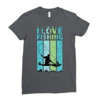 I Love Fishing Great Gift For The Fishermen Retro Ladies Fitted T-shirt | Artistshot