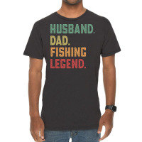 Husband Dad Fishing Legend Fisher 70s Vintage T-shirt | Artistshot