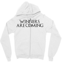 Winners Are Coming Black Font Zipper Hoodie | Artistshot