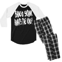 Bango Skank Awaits The King (white Variant) Men's 3/4 Sleeve Pajama Set | Artistshot