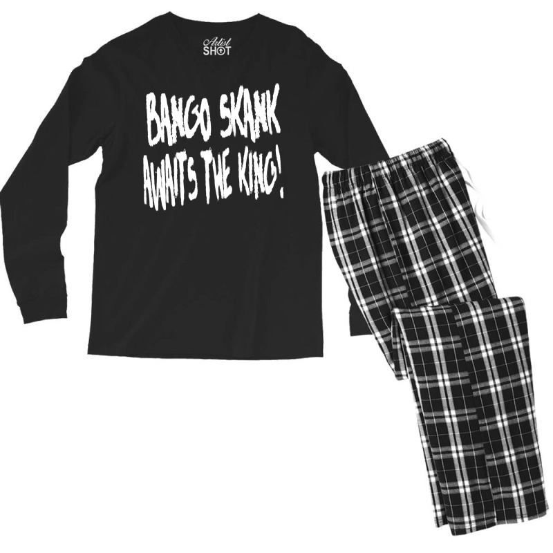 Bango Skank Awaits The King (white Variant) Men's Long Sleeve Pajama Set by gabyorn2 | Artistshot