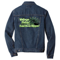 Walleye Fishin And Cold Beer Sippin Music Men Denim Jacket | Artistshot