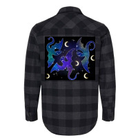 Night Sky Dragons Flying Flannel Shirt | Artistshot