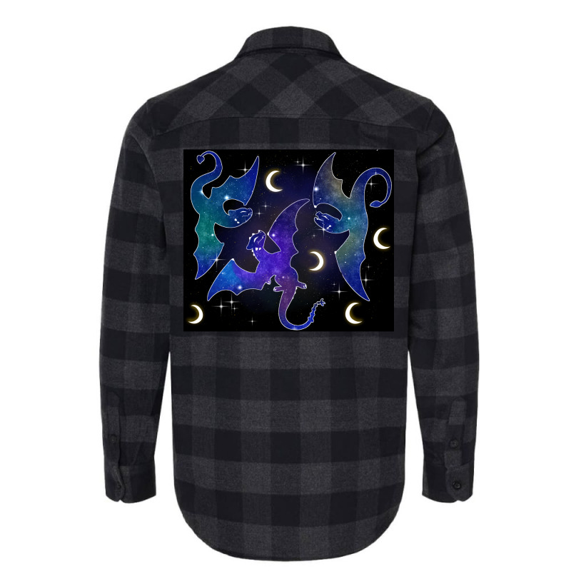 Night Sky Dragons Flying Flannel Shirt by ferrarperishc | Artistshot