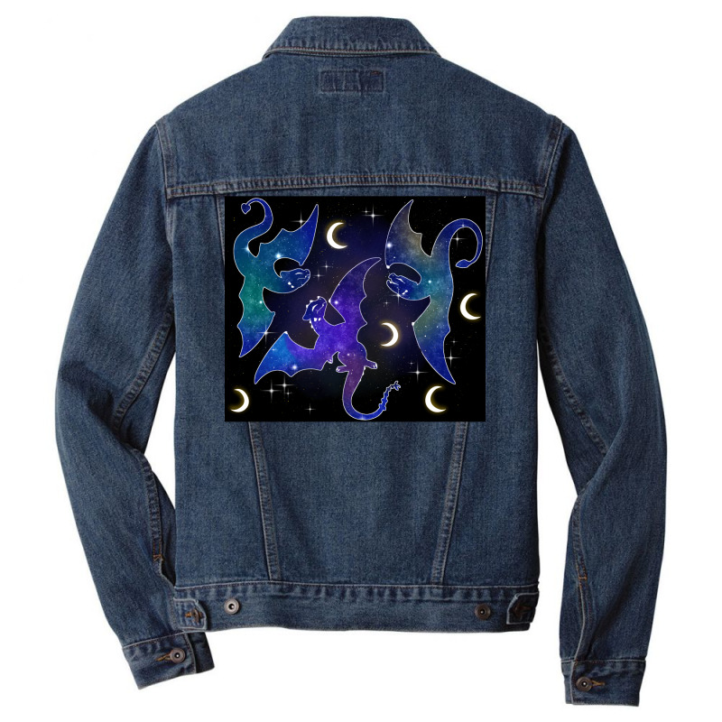 Night Sky Dragons Flying Men Denim Jacket by ferrarperishc | Artistshot