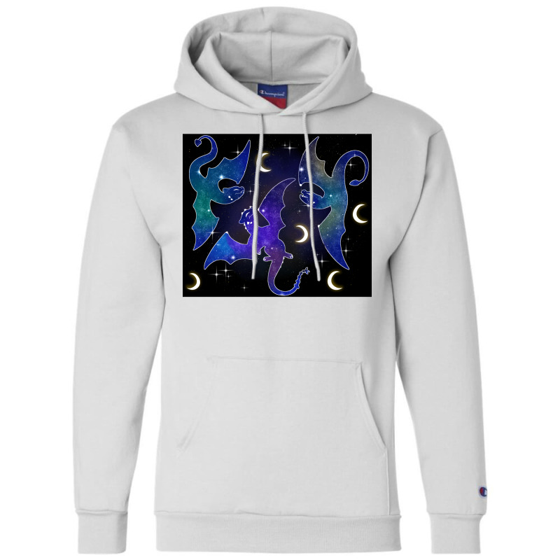 Night Sky Dragons Flying Champion Hoodie by ferrarperishc | Artistshot